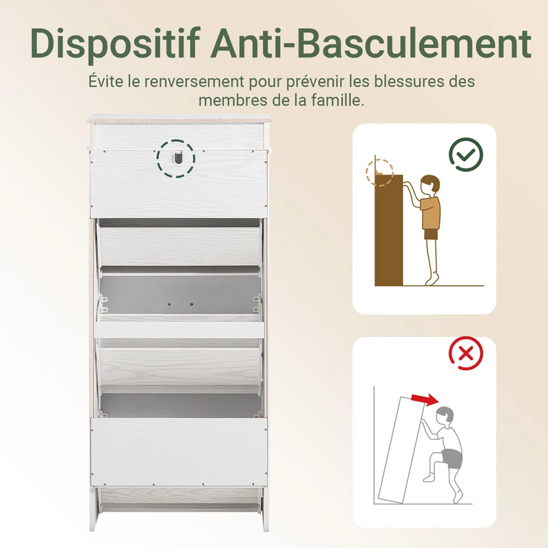 SoBuy FSR79-WG + FSR94-WG Lot de 2 Meubles à Chaussures Slim 28 Paires – Entrée Familiale XXL – Effet Bois Blanc Certifié FSC®