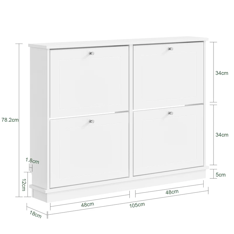 SoBuy FSR216-W Meuble à Chaussures Gain de Place Ultra-Slim 18cm – Entrée Étroite – 105x18x78 cm Blanc