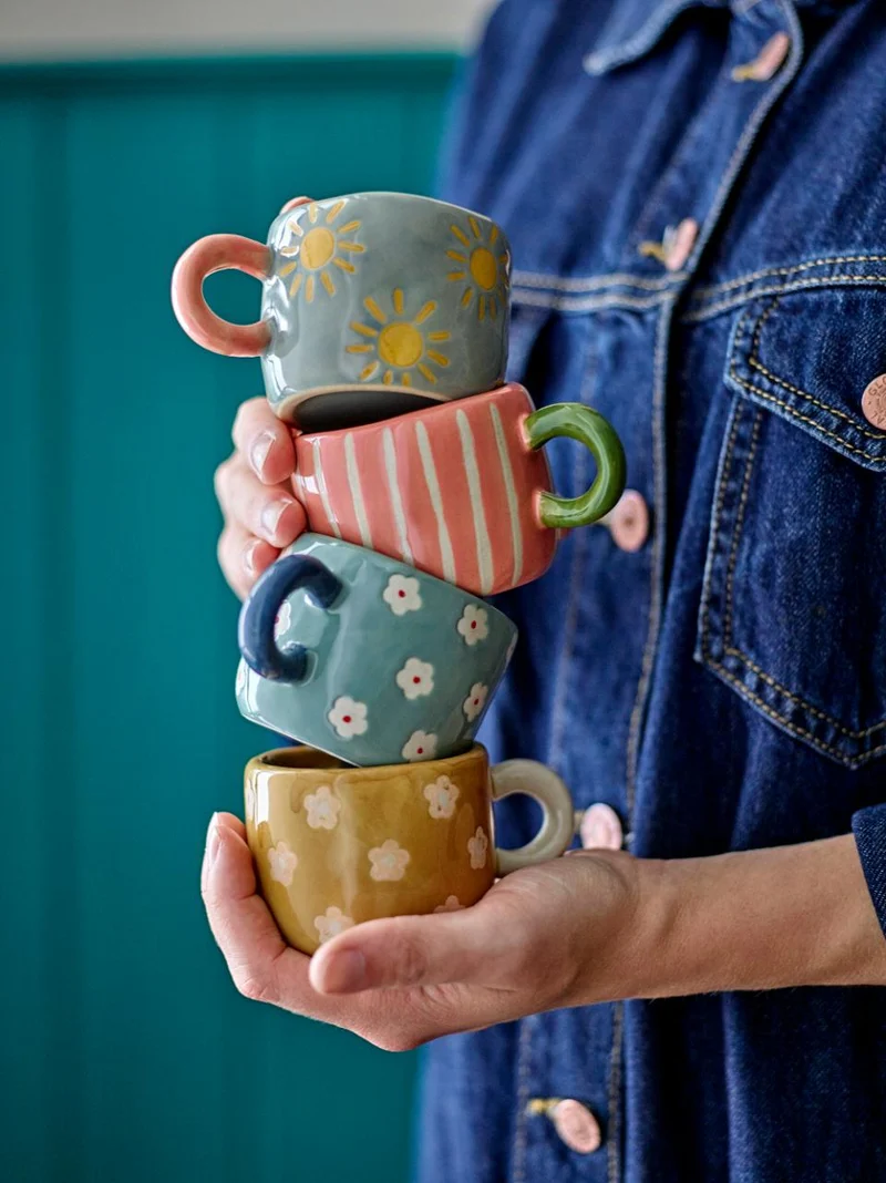 Tasse à fleurs bleu