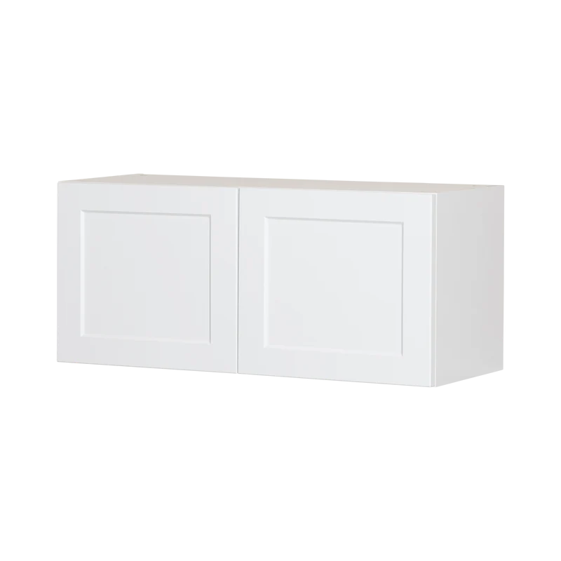 Cabinet de Haut - 2 Porte - 33 po de large x 14 po de hauteur - Polymère Blanc Shaker