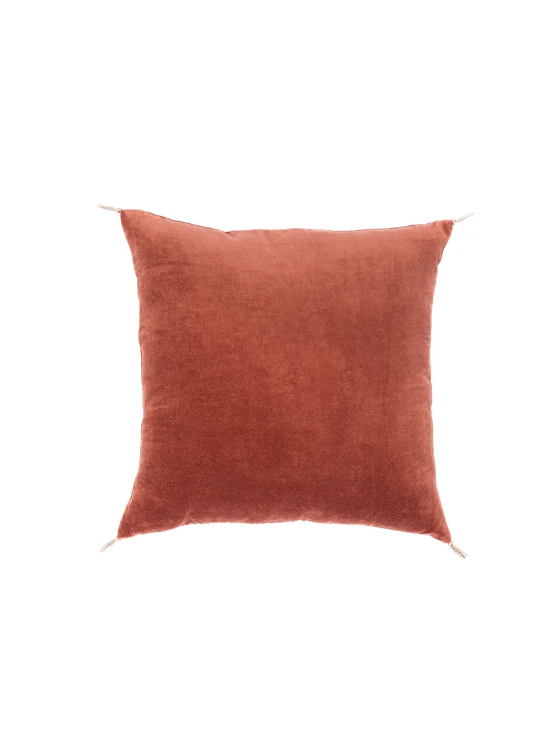 Coussin velours terracotta