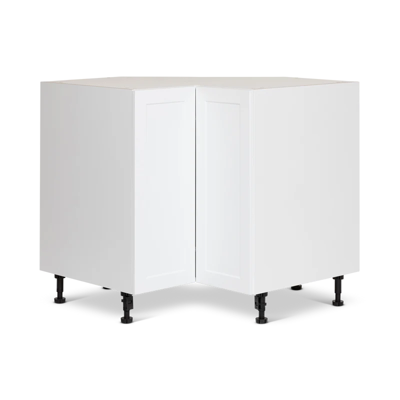 Cabinet de Bas Coin - 2 Portes - 36 pouces de large - Polymère Blanc Shaker