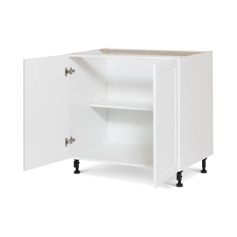 Cabinet de bas - 2 portes - 36 pouces de large - Polymère blanc shaker