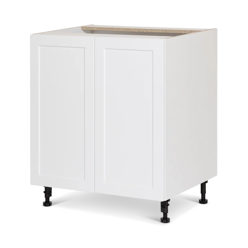Cabinet de bas - 2 portes - 30 pouces de large - Polymère blanc shaker