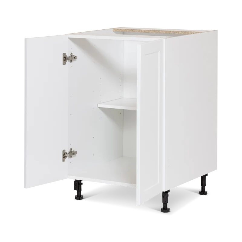 Cabinet de bas - 2 portes - 24 pouces de large - Polymère blanc shaker