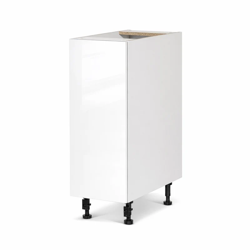 Cabinet de bas - 1 portes - 15 pouces de large - Mélamine Laquée Blanche