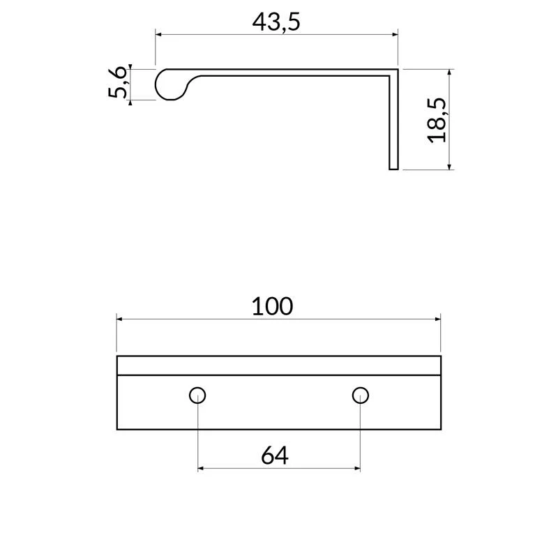 Poignée R4583 blanc mat 64 mm