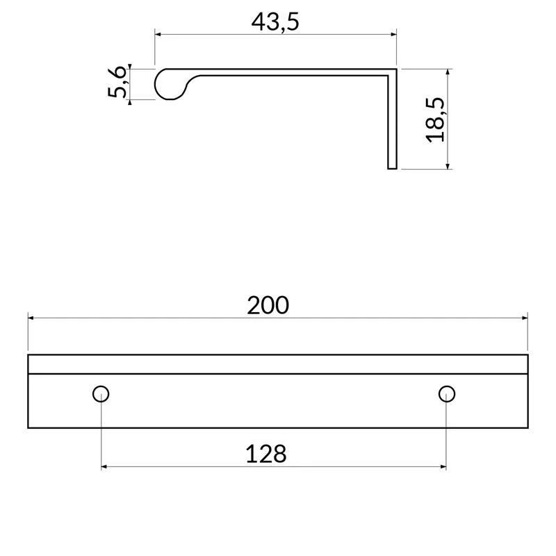 Poignée R4583 laiton brossé 128 mm