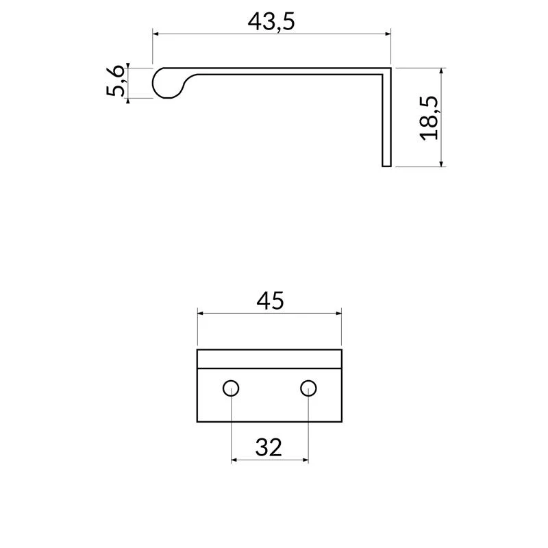 Poignée R4583 laiton brossé 32 mm