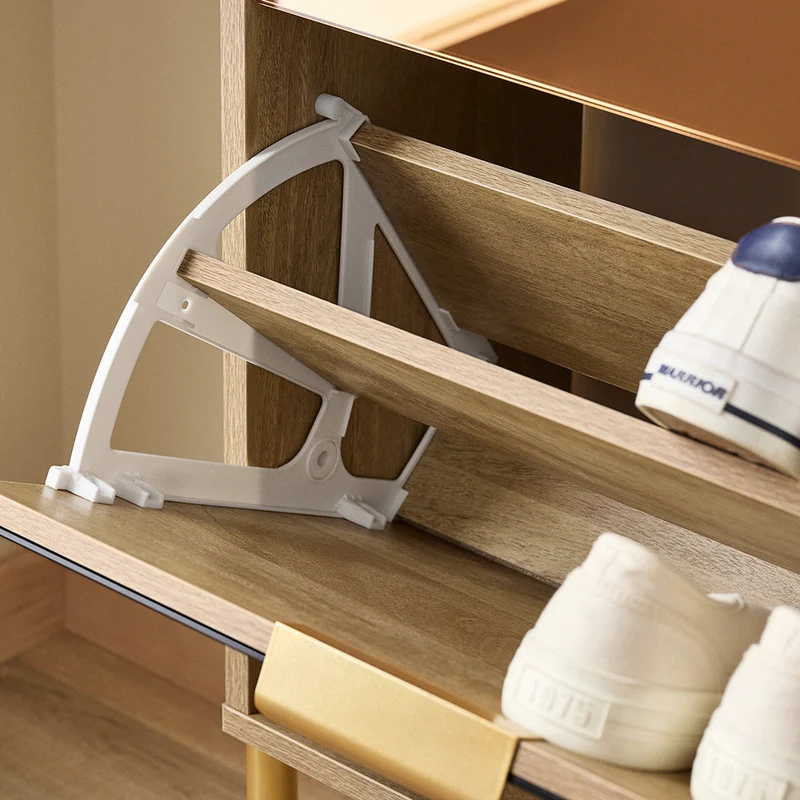 SoBuy FSR181-G Meuble à Chaussures Design Élégant 2 Abattants – Déco Entrée Moderne – Doré