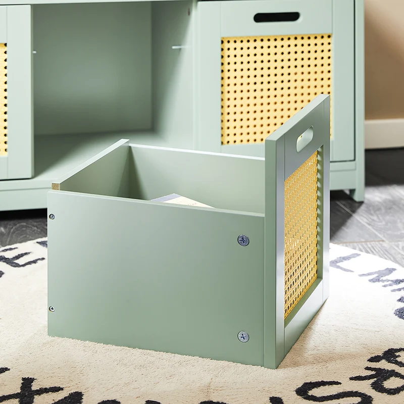SoBuy FSR182-GR Banc à Chaussures Entrée – Rangement Chaussures avec Coussin Confortable, 2 Portes et Tiroir, Banc d’Entrée pour Salon Couloir – Vert, 90x35x45 cm