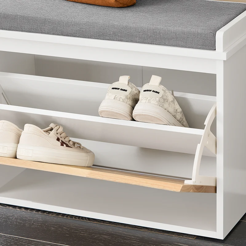 SoBuy FSR179-K-WN Banc Chaussures, Rangement pour Chaussures, Armoire à Chaussures, Meuble d'entrée
