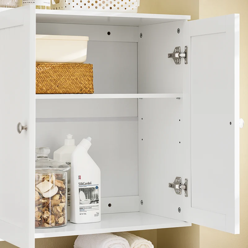 SoBuy BZR188-W Armoire Murale Placard de Rangement Meuble de Rangement Suspendu Salle de Bain