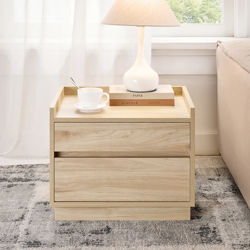 SoBuy FBT153-N Table de Chevet Bout de Canapé Table de Nuit Table d'Appoint Table Basse avec 2 Tiroirs