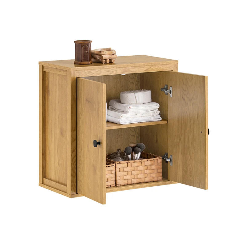 SoBuy BZR168-SN Armoire Murale, Placard de Rangement Suspendu Salle de Bain