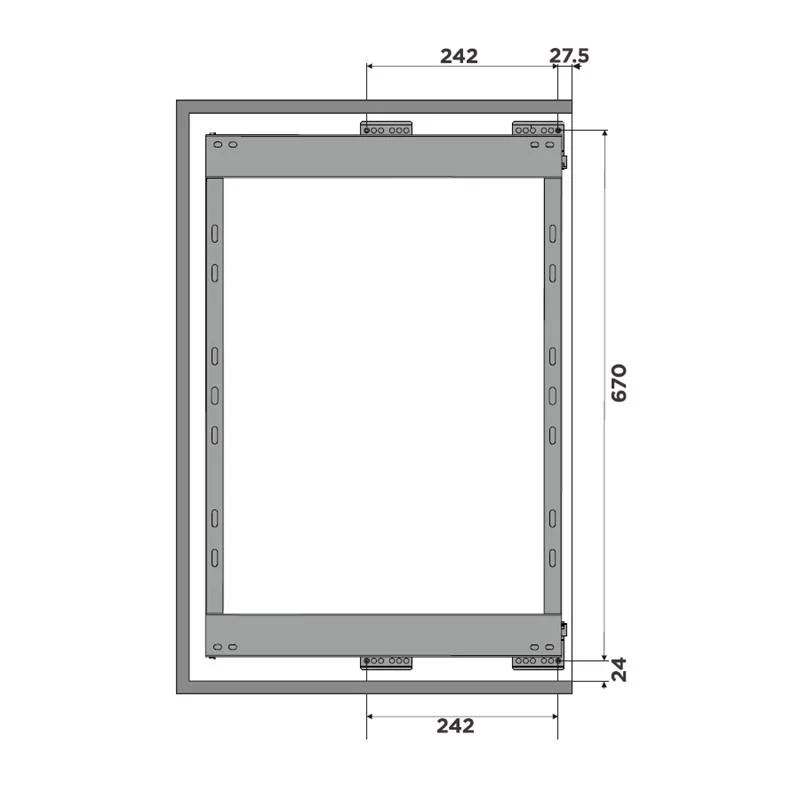 Coulissant étroit Diamond 8" (200mm) 3 tablettes