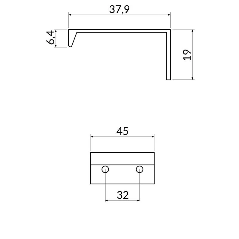 Poignée R4360 acier inoxydable 32 mm