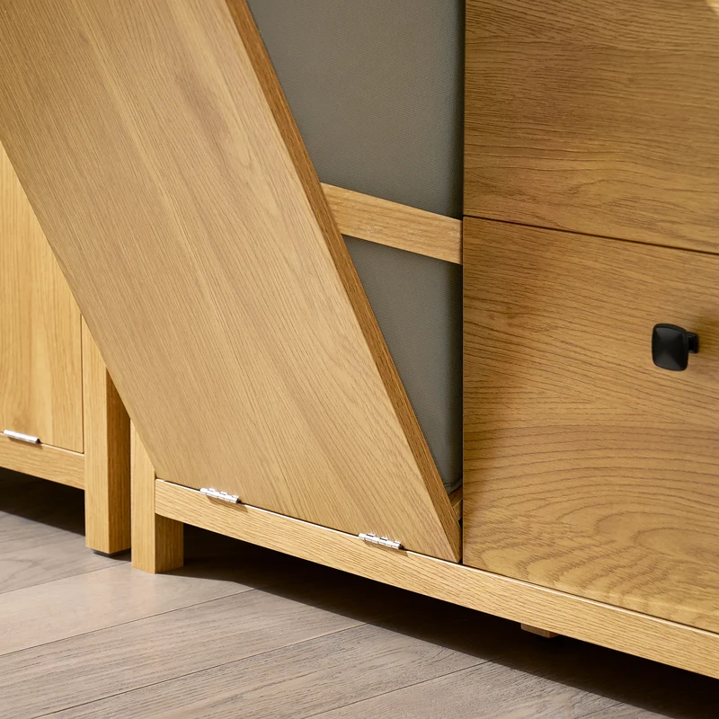 SoBuy BZR97-SN Armoire à Linge avec Sac à Linge, Meuble Bas de Salle de Bain, Armoire Toilette avec 3 Tiroirs et 1 Panier à Linge