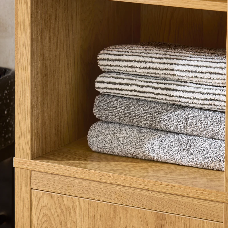SoBuy BZR95-SN Meuble Colonne de Salle de Bain, Armoire Haute, avec 1 Panier à Linge et 3 Étagères
