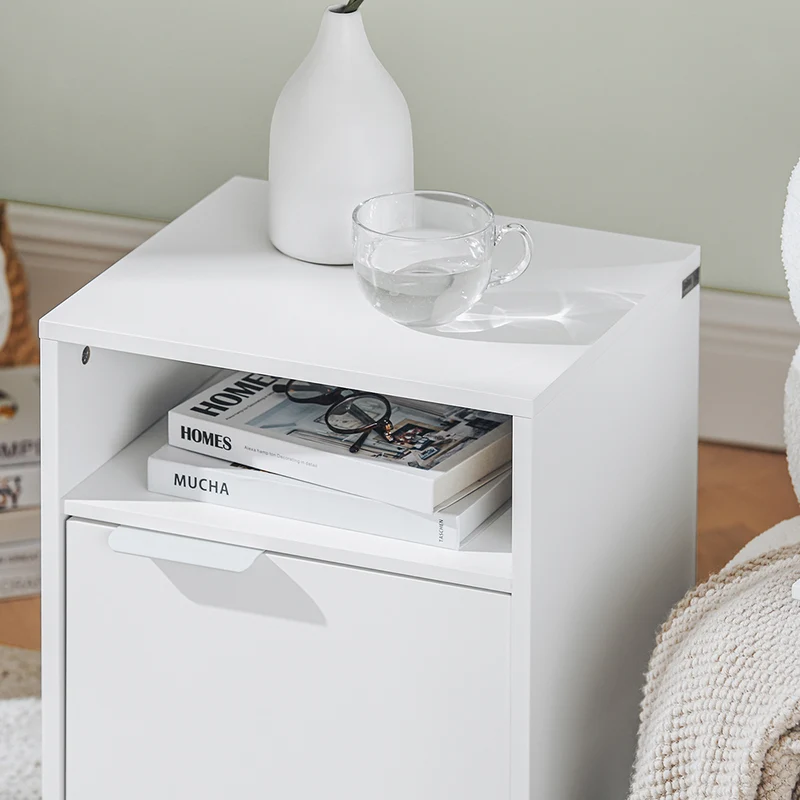 SoBuy FBT124-W Table de Chevet, Table de Nuit, Table d'Appoint, Bout de Canapé
