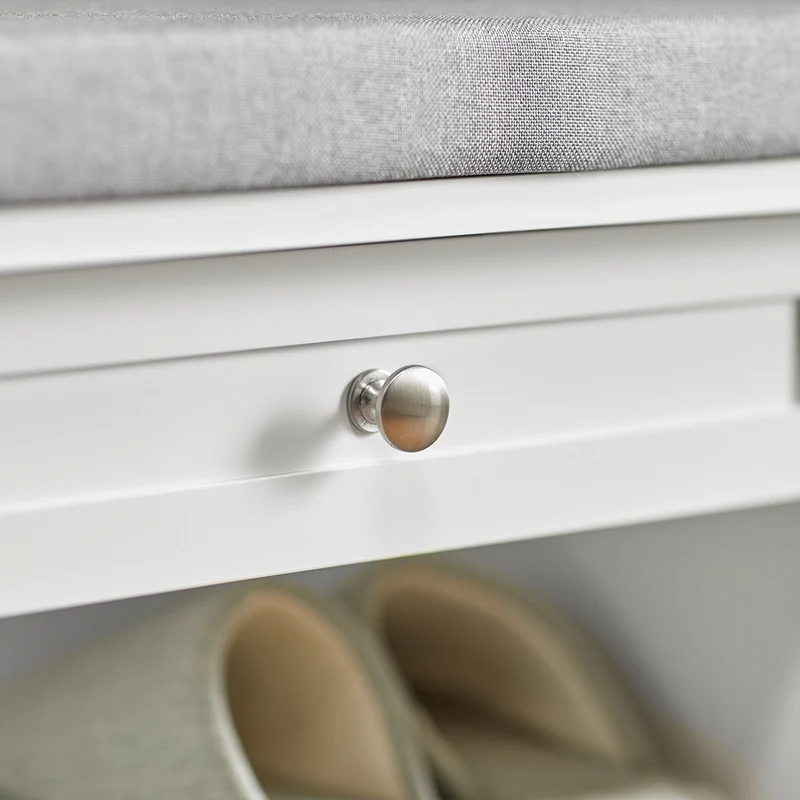 SoBuy FSR83-W Banc à Chaussures avec Coussin Rembourré et Rangement pour Entrée Couloir – 110x35x50 cm, Blanc