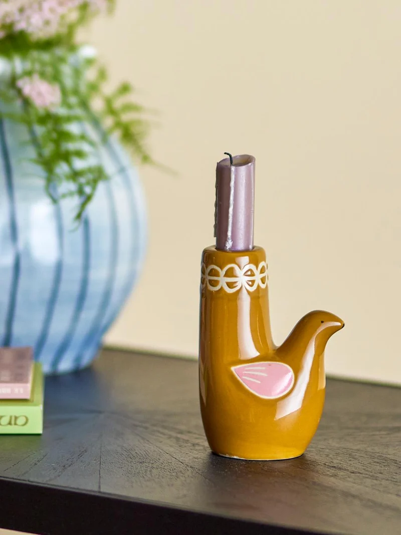 Bougeoir oiseau marron