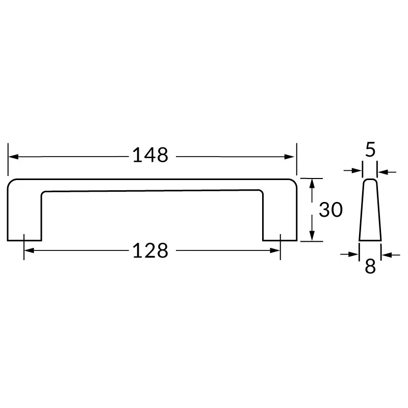 Poignée R73468 gris perle 128 mm