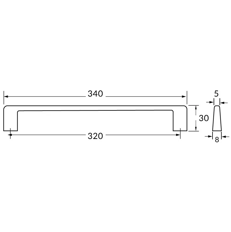 Poignée R73468 nickel brossé 320 mm
