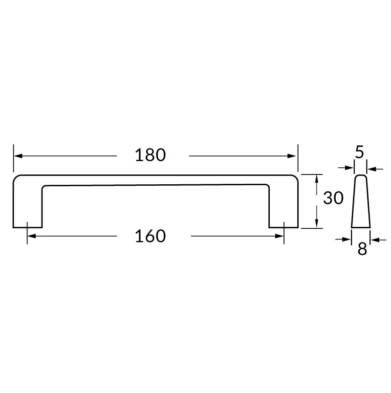 Poignée R73468 nickel brossé 160 mm