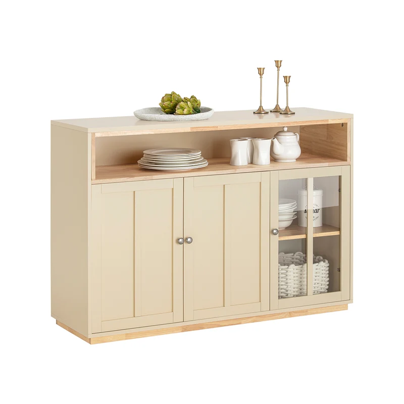 SoBuy FSB80-MI Buffet Placard de Cuisine Meuble de Rangement Armoire de Cuisine Multi-rangements avec 3 Portes Meuble d'entrée Meuble latéral