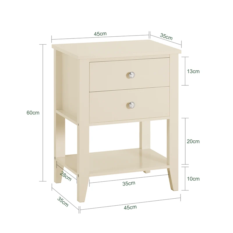 SoBuy FBT114-MI Table de Chevet Table de Nuit Bout de Canapé Table d'Appoint Table Téléphone Table de Café Table de Lit Table Basse Beige