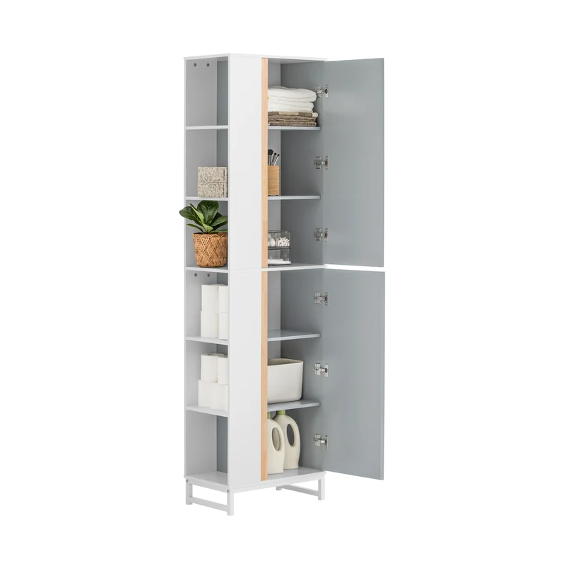 SoBuy BZR76-HG Meuble Colonne de Salle de Bain Placard Armoire Toilette Haute Etagères de Rangement