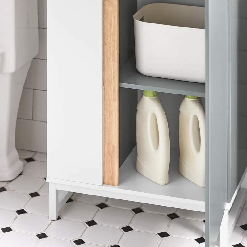 SoBuy BZR76-HG Meuble Colonne de Salle de Bain Placard Armoire Toilette Haute Etagères de Rangement
