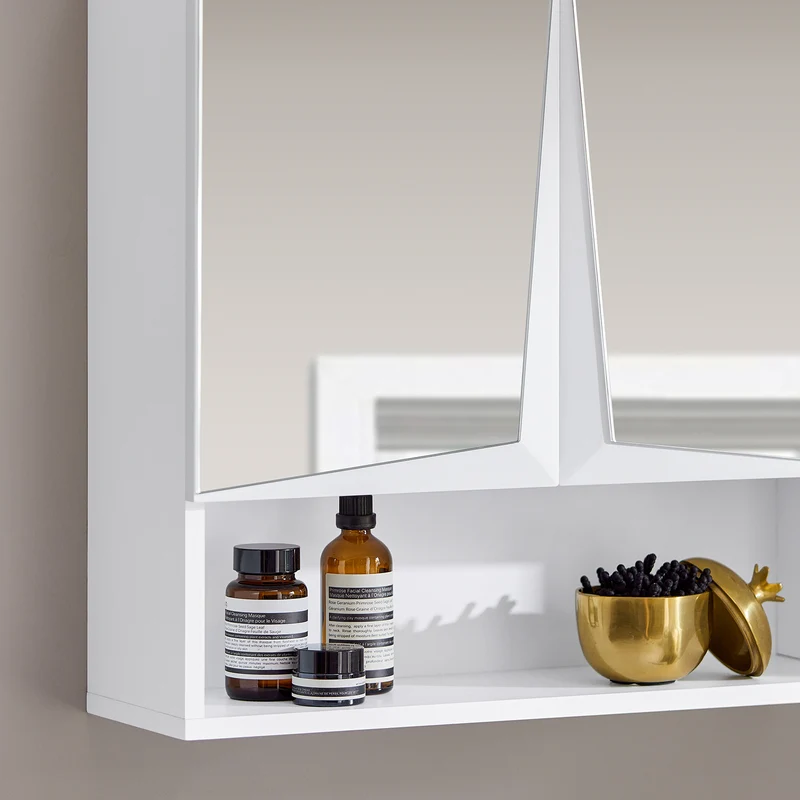 SoBuy BZR94-W Meuble Haut de Salle de Bain Meuble Mural Armoire Suspendue Placard de Rangement Toilettesl