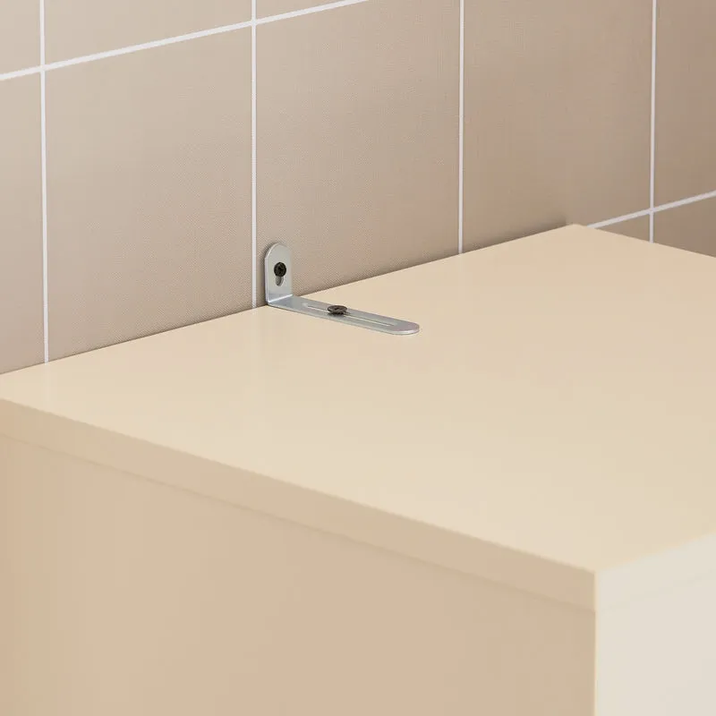 SoBuy BZR80-MI Meuble Colonne de Salle de Bain, Armoire Haute, Placard de Rangement avec 1 Compartiment Ouvert, 1 Tiroir et 2 Portes