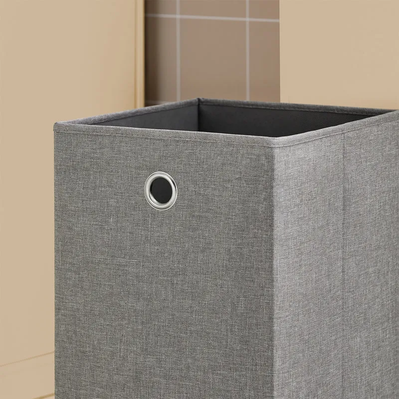 SoBuy BZR79-MI Meuble Bas de Salle de Bain avec Bac à Linge Amovible Armoire à Linge Commode Armoire Toilette avec Panier à Linge