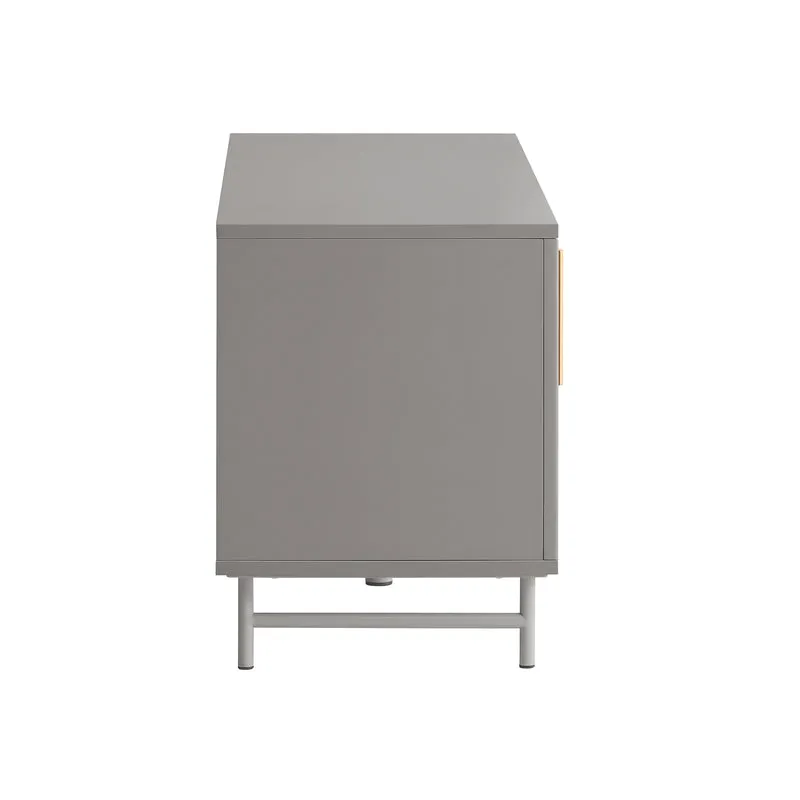SoBuy FSR130-HG Banc à chaussures, Meuble Bas d'Entrée, Meuble TV, avec 3 Portes et Étagères Réglables