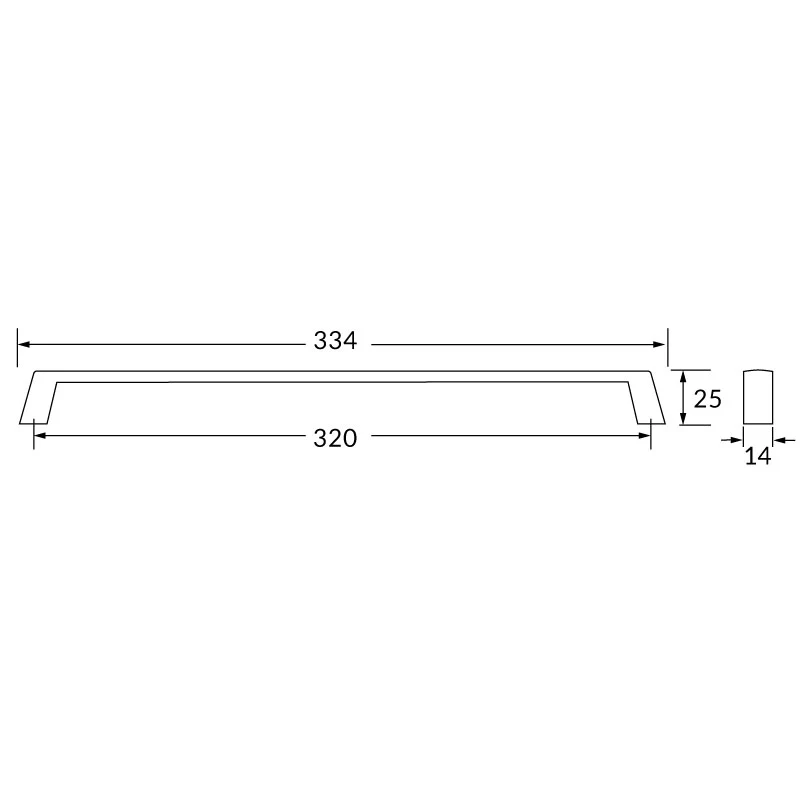 Poignée R73224 noir 320 mm