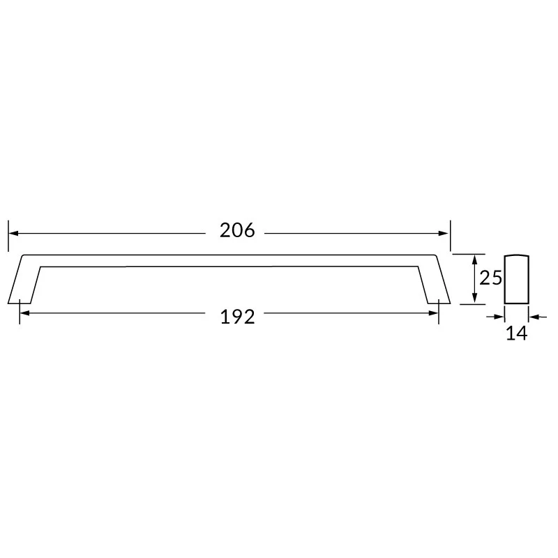 Poignée R73224 laiton brossé 192 mm