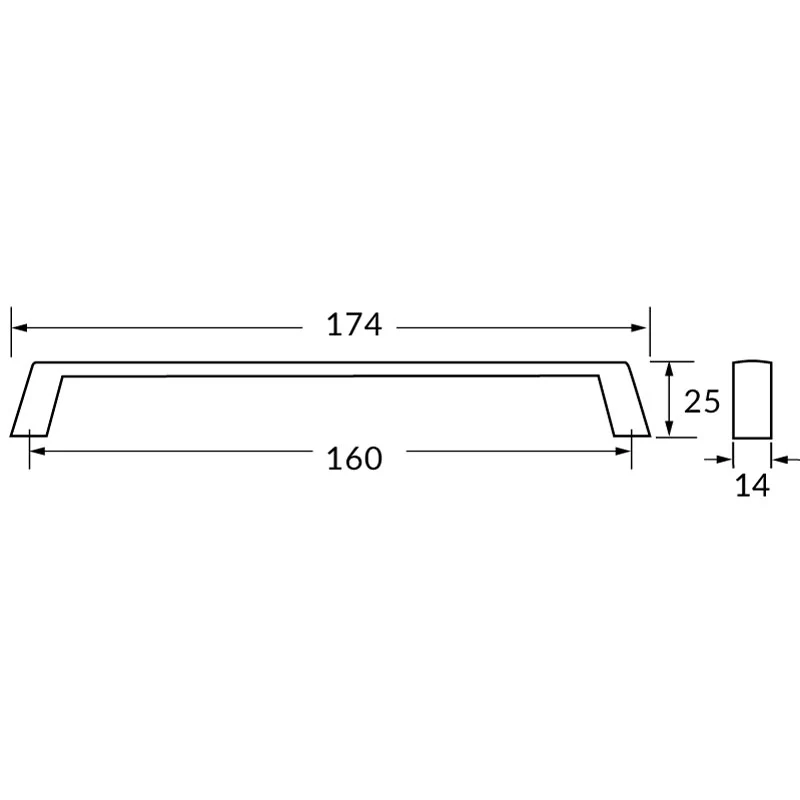 Poignée R73224 nickel brossé 160 mm