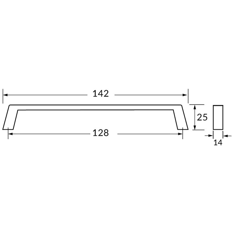 Poignée R73224 nickel brossé 128 mm