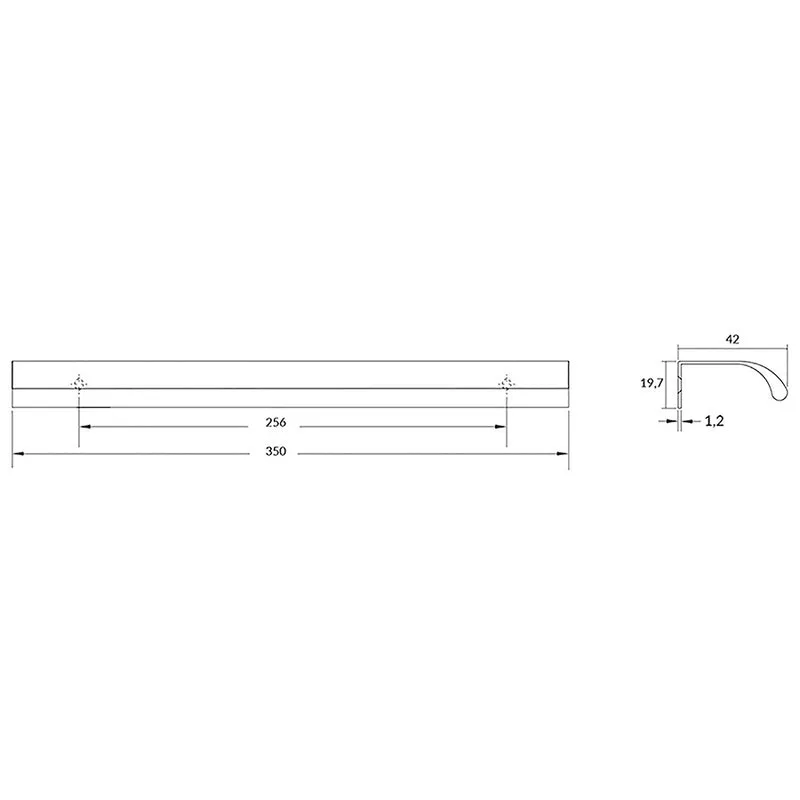 Poignée V0372 fini acier inoxydable 256 mm