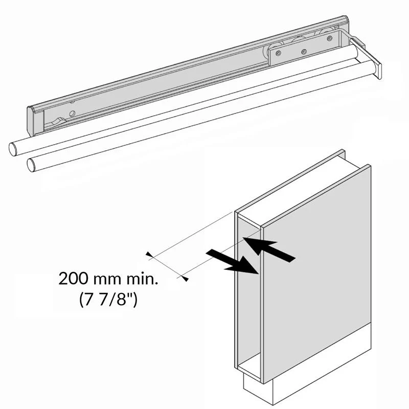 Porte-serviettes sous-évier extensible 2 tiges aluminium