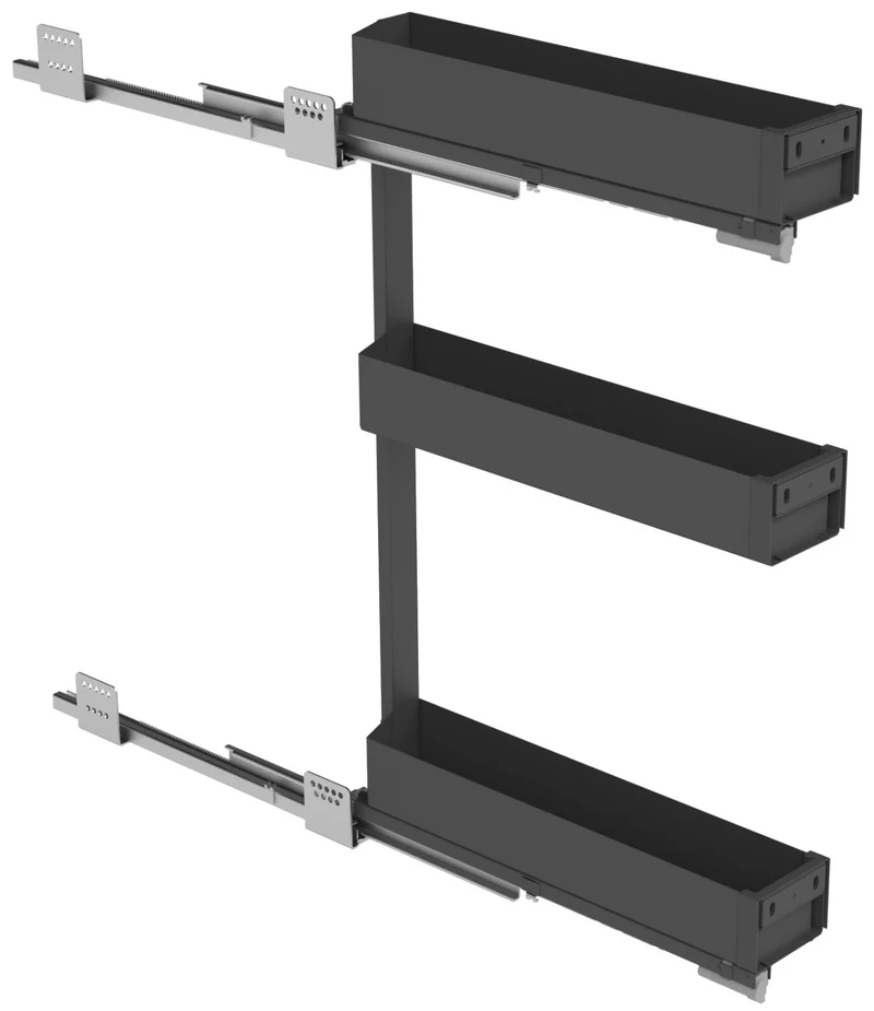Tirroir Coulissant étroit Sige 8'' 3 tablettes, anthracite