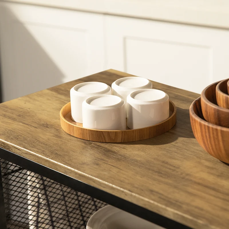 SoBuy SVW05-N Chariot de Bar Desserte de Style Industriel Desserte à 3 Niveaux avec roulettes Étagère de Cuisine