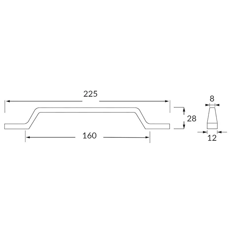 Poignée R71444 nickel brossé 160 mm