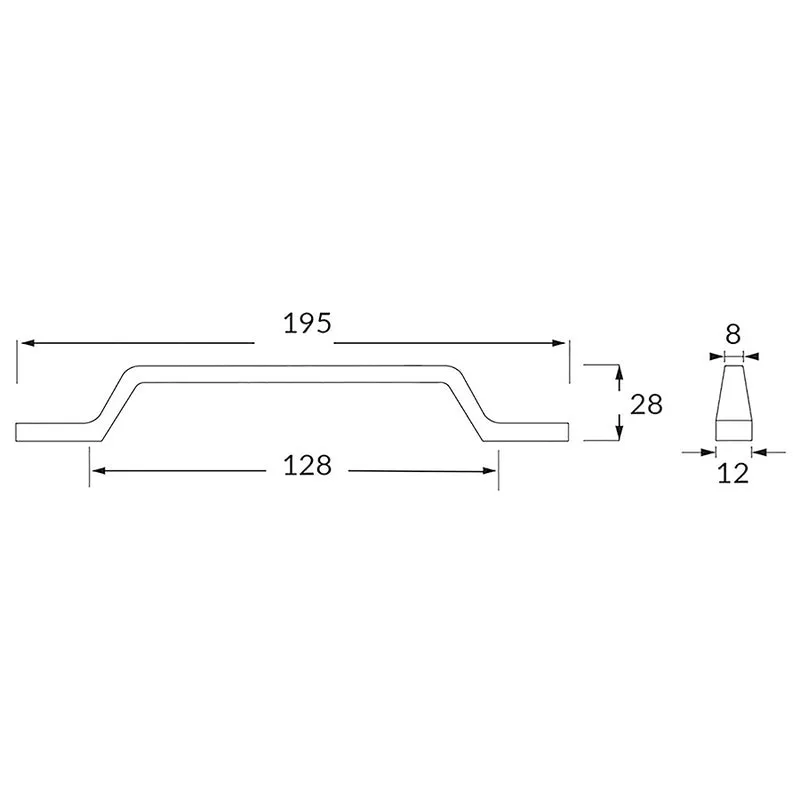 Poignée R71444 nickel brossé 128 mm