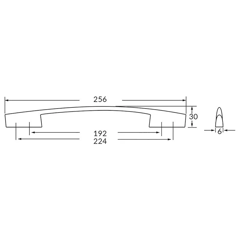 Poignée R1298 chrome 192 mm