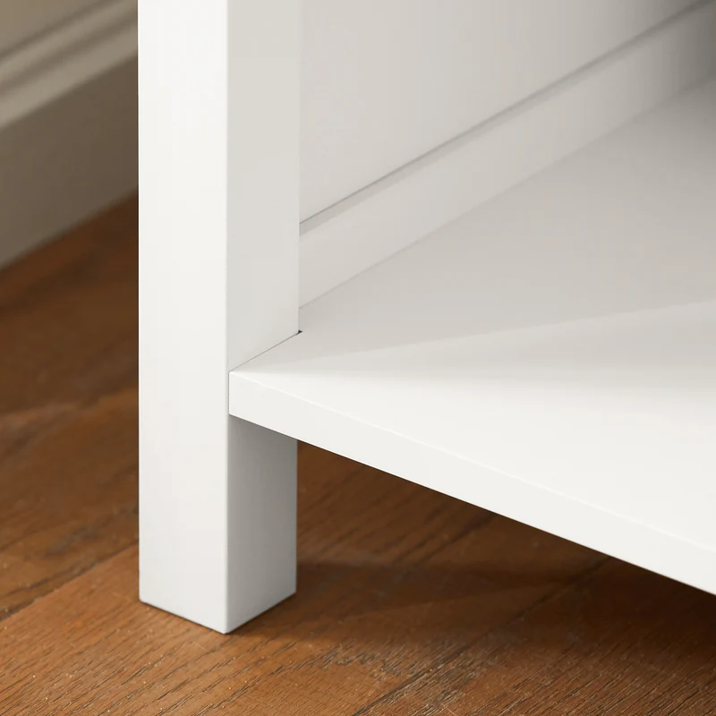 SoBuy FSB31-W Armoire de Rangement Buffet Commode Placard Meuble de Rangement Multi-rangements avec 1 Tiroir et 1 Porte Vitrée