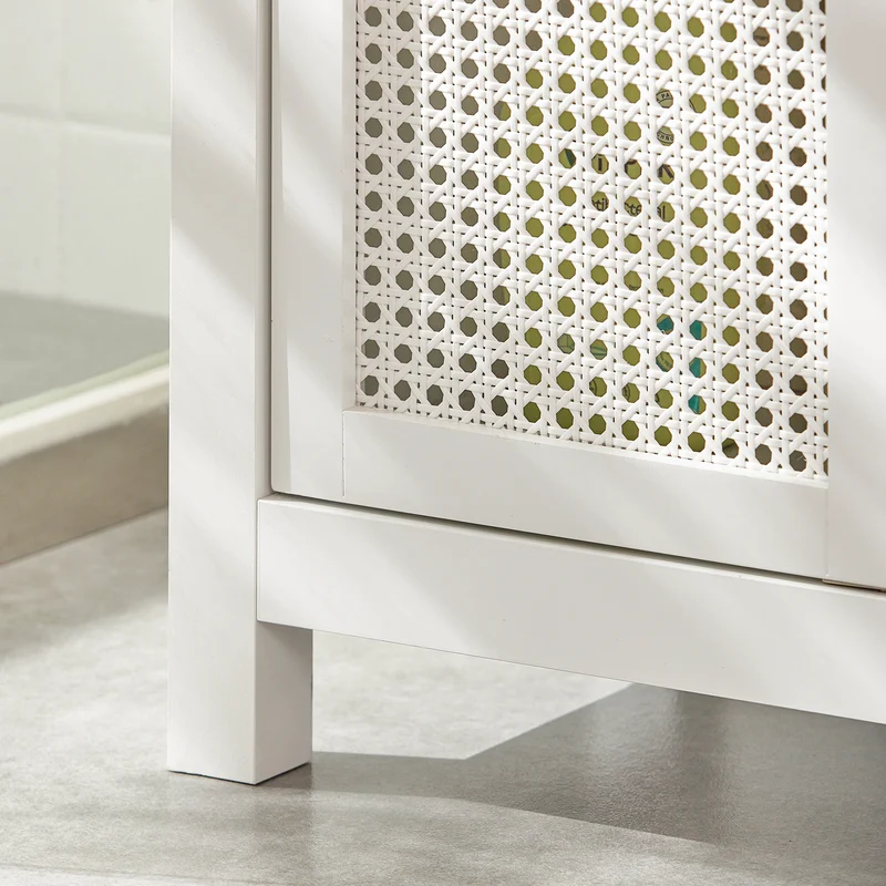 SoBuy BZR36-W Meuble Colonne de Salle de Bain Armoire Haute Placard de Rangement avec 1 porte, 1 tiroir et 3 étagères